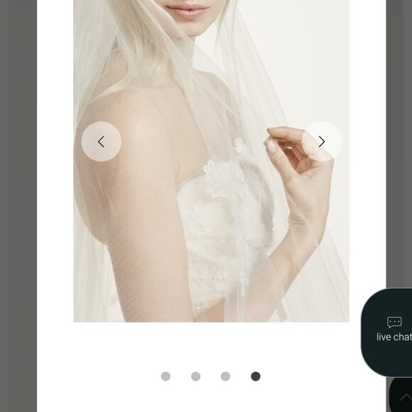 Ivory Two-Tier Walking Length Veil with Lace Appliques STYLE# VW370144 - Picture 2 of 13